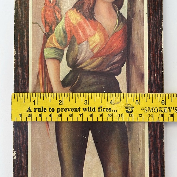 Vintage Lithograph Girl With Parrot by Jean Maio :: MCM Wall Art - Picture 7 of 13